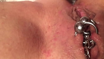 Preview 2 of Hairy Black Pussy Close Up - Daddy&#039_s pierced pussy squirting