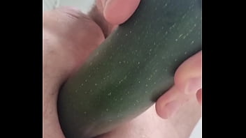 Preview 3 of Big Titsl Sexvideo - Close up dildo and zucchini