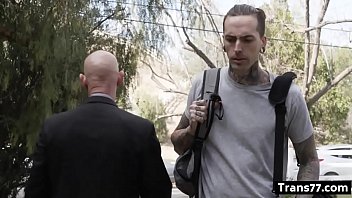 Preview 2 of Gayandgrenpasex - Aubrey Kate hot tranny fucks guy