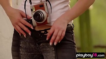 Preview 1 of Biggest Gangbang Ever - Big boobed blonde MILF making nude selfies outdoor