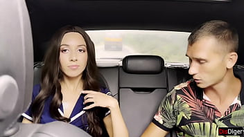 Preview 1 of Public Traun - If you fuck me good,  guys - I&#039_ll cancel the speeding fine - Rough Public Gangbang DP with Police Girl