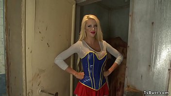 Preview 1 of Khipro Cut Sex - Tranny and blonde fucks tied up guy