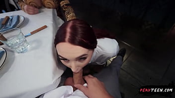 Preview 2 of Pornbest B - Sneaky Waitress Fucks Me Hard in the Restaurant... We Get Caught