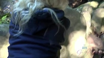 Preview 3 of Lovehanna Webcam - Blonde teen gets fucked and sucks cock in a forest (Riley Star)