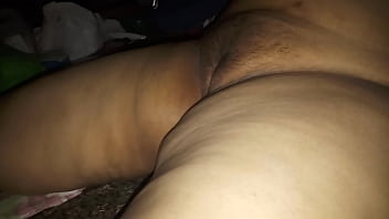 Preview 2 of Mam Girl Friend - Wife&#039_s Light haired beautiful puffy pussy between creamy thigh