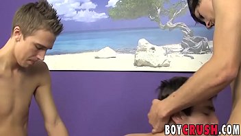 Preview 3 of The Gate - Facialized twink spitroasted during hot threesome