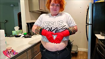 Preview 2 of Disney Leon - red rubber gloves and  FAT ASS