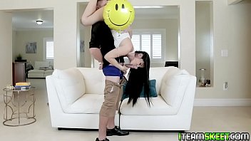 Preview 2 of Phoenix Marie Preston - Brunette teen Jessica Jewels pops her pussy for a hard slamming