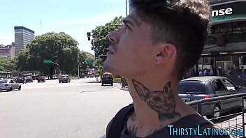 Preview 2 of C Beeg - Tattooed latino in 3way sucks cocks