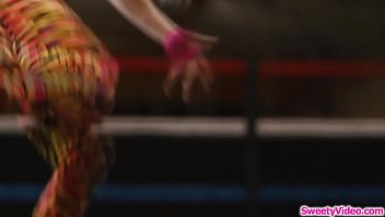 Preview 2 of Feet Tit - Wrestling babes lick pussies on the ring