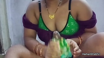 Preview 2 of Small Baby Young - Bhabhi ki panty ko Lund Pe Lapet kar Choda. Indian Desi Bhabhi hardcore sex.