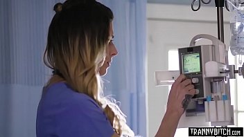 Preview 1 of Japanese Shit In Mouth - Bombastic big boobed shemale nurse cheers up a patient