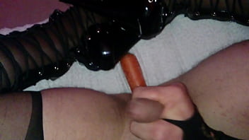 Preview 2 of Brother Rape Hes Sister - Alexiasissyslut jerking with a carrot in her ass