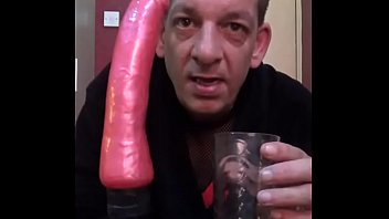 Preview 1 of Forced Gang Repe - bisexual crossdresser. pissing in a glass. sitting on a dildo stick. and shooting a cumshot. drinks his piss and cum together.