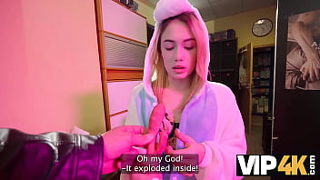 Preview 1 of Xxx Lube In Dc - VIP4K. Blonde and shy salesgirl Rika Fane turns out to be a brunette sex demon