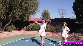 Preview 2 of Asia Virgine - Stud whips out his fat racket for the gals to get to work to suck!