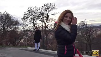 Preview 1 of Anal Ohmibod Squirt - HUNT4K. Jenifer Red spreads her legs and gets screwed for cash