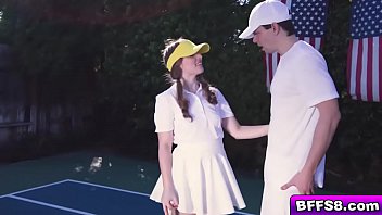 Preview 2 of Public 59 - Besties getting a tennis lesson from a stud they all want to fuck and the claws come out right away!