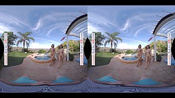 Preview 1 of Post Op Ts Girl - It&#039_s a Naughty America Day at the Pool with 3 hot babes!
