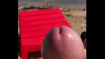 Preview 1 of Granny Jerks Off Grandpa - Stroking Cock on Beach