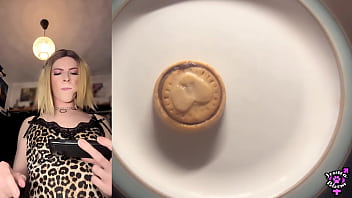 Preview 4 of Madlin Moon Porn - Big Dick Transgirl Edge And Cum on Cookie Then Eats It - Jessica Bloom