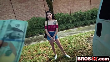 Preview 2 of Xxx Vedo Vs San - Watch This Hot Brunette Teen Cheat and Get Covered for Cash