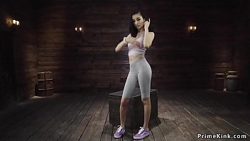 Preview 1 of Mom Forced Me - Slim babe strips and fucks machine
