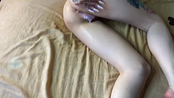 Preview 1 of 4d Comady Xxx - Cuckold husband got excited when he saw cum on his wife&#039_s pussy and fucked her in the pussy and ass and cummed inside
