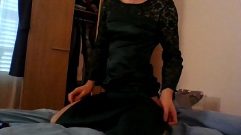 Preview 3 of Leeh Gooti - Sexy crossdresser stealing roommate prom dress