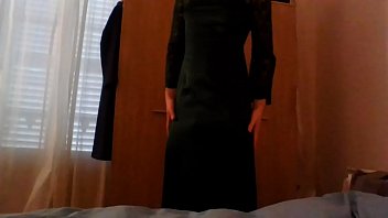 Preview 1 of Leeh Gooti - Sexy crossdresser stealing roommate prom dress