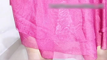 Preview 2 of Fucking Glasses Creampie - Sissy bimbo pissing in toilet and rub her useless clitty