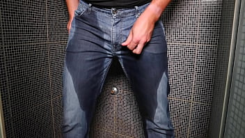 Preview 2 of Shasha Grrey - Guy pee inside his jeans and cumshot on end