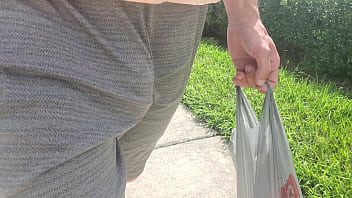 Preview 2 of Fresh Tube Porn Bra Less - Freeballing walking home