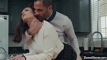 Preview 2 of Meth Pussy Smoking While Fucking - Flirty assistant seduces her boss husband in the kitchen and started a quick sex with him while her boss is busy in her office.