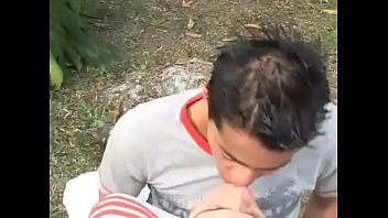 Preview 1 of Rap Cctv Video - Threesome in the garden