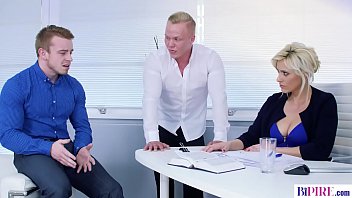 Preview 1 of Heroine Bhomika Sex Videos - Bossy Brittany Bardot Commands Employees to fuck her and each other!