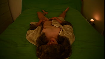Preview 2 of Xnxx Repe - Young amateur teen masturbating and moaning on the bed wearing fur coat