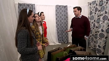 Preview 2 of Puta Com Velho - Black Friday Blowout with Three Hot Shopaholics Fucking Hard for a Discount