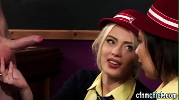 Preview 2 of Porn Hip Movis - Uniformed beauties suck and stroke