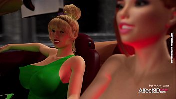 Preview 2 of Horny Girl Fucks Front Boyfriend - Blonde cop catches a lesbian futa couple in a hd animation