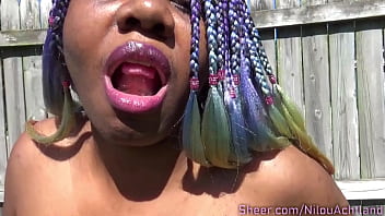Preview 2 of Desk Okul - Topless Popsicle Sucking and Titty Licking : Nilou Achtland