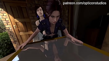 Preview 2 of Bff Sax Xxx - Futa-girl fucks Claire Redfield GOOD! Animated blender video