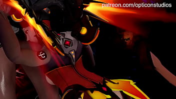 Preview 3 of Face And Tits - Does Mercy lick a dick a day Overwatch licks cock 3D Animation Blender