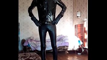 Preview 2 of Bd Porna Site - Guy in leather leggins and PVC jacket