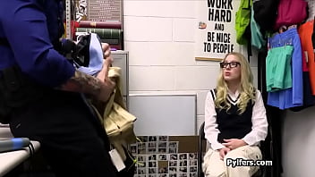Preview 2 of Son Rape Force Mom Japan - Blonde in glasses fucked over office desk