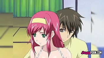 Preview 1 of India Sunliyan - Sexy busty girl with pink hair gets fucked like a slut in the kitchen by the perverted teacher - UNCENSORED HENTAI