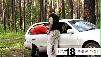 Preview 1 of Findvideo Sexe Zoophilie Du - MY18TEENS - Two guys brought the beautiful girl to the forest and fucked cool