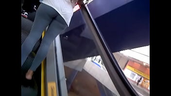 Preview 1 of Jija Video Xxx - Nice ASSets: hot leggings on the escalator