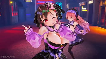 Preview 1 of Sexy Girl Pee - Animaci&oacute_n 3D - Dos chicas bailando al ritmo de la m&uacute_sica