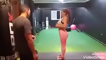 Preview 2 of Shemale And Lesby - سما المصري في الجيم وطيزها الكبيرة